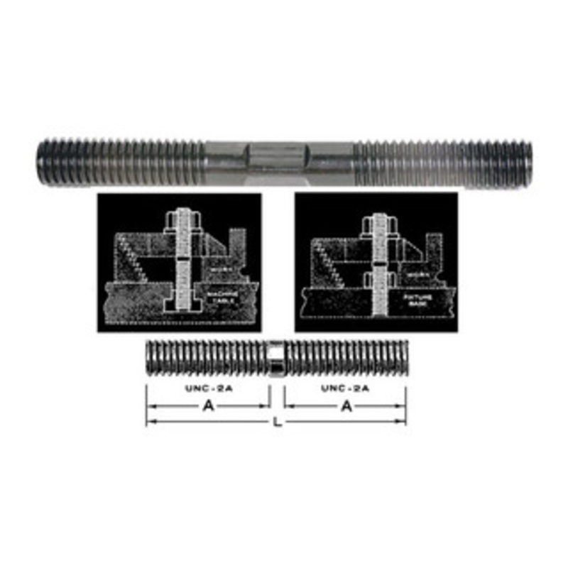 TE-CO Clamping Stud, Thread: 1/2-13, Size: 1-1/2 x 12 - 40717